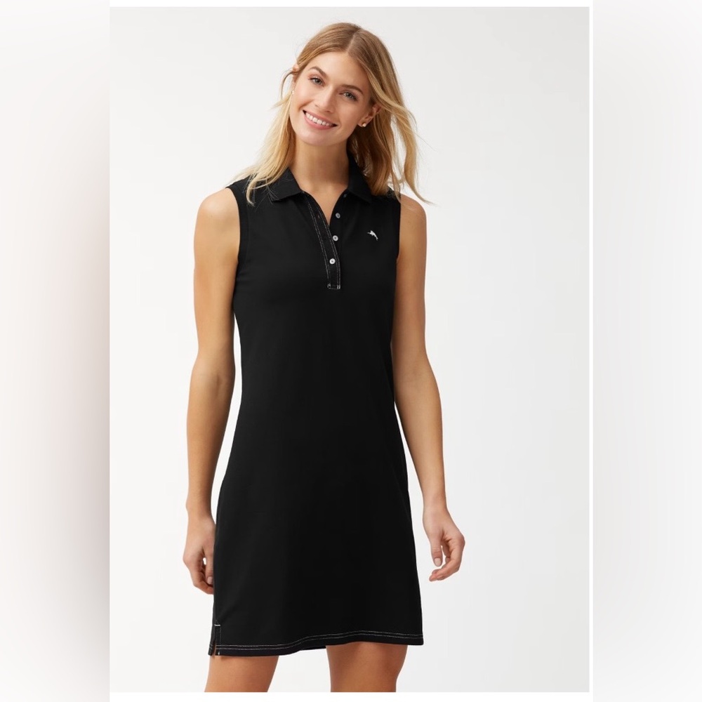 Tommy Bahama paradise classic sleeveless polo dress Black size XXS